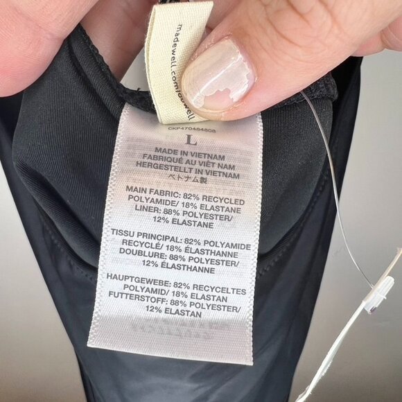 Madewell Cinched Cutout One-Piece Black Swim Suit Size L NWT *Slight flaw* - Picture 4 of 8